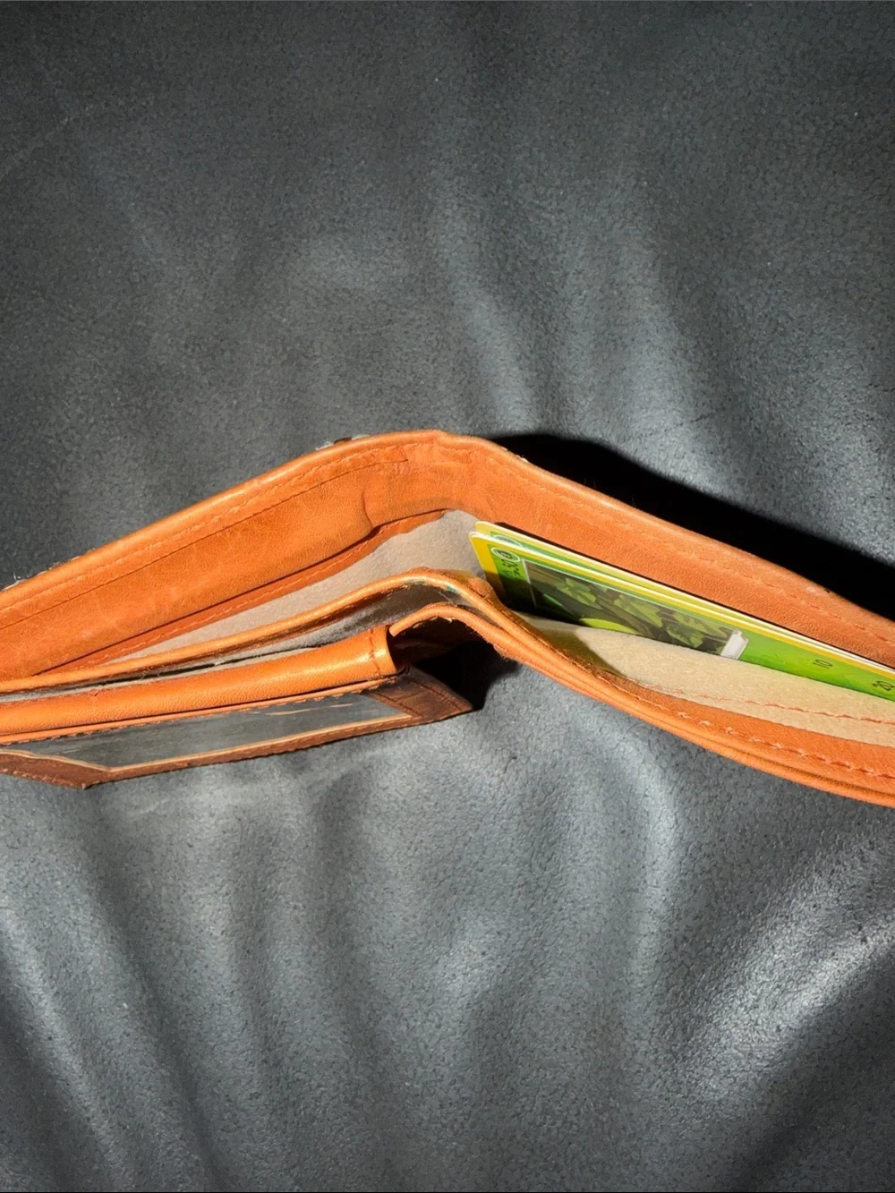 Handmade Guanajuato Leather Wallet - Brown and Tan with Pokemon cards